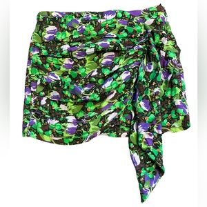 ZARA drape floral Print Mini skirt Size M